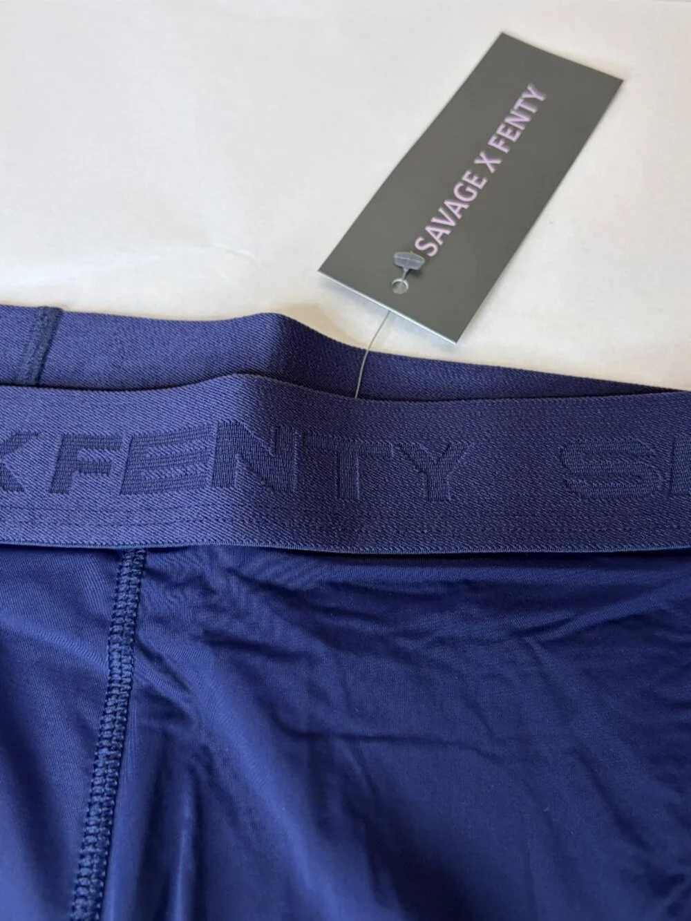 New Savage x Fenty Shadow Fit Boxer Briefs Blue Size M